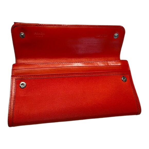 Prada Long Wallet Orange Leather - Picture 16 of 16